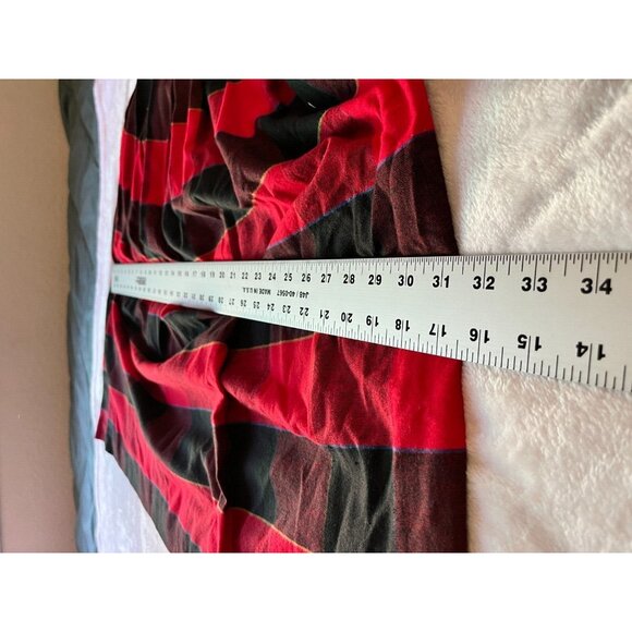 Jaff By Carol Anderson Women Plaid Pleated Midi Skirt Size -5-6 Red Black Cotton - Picture 4 of 8